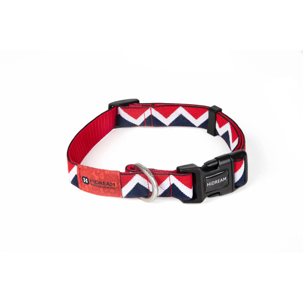 Rainbow Collection Adjustable Dog Collar Red