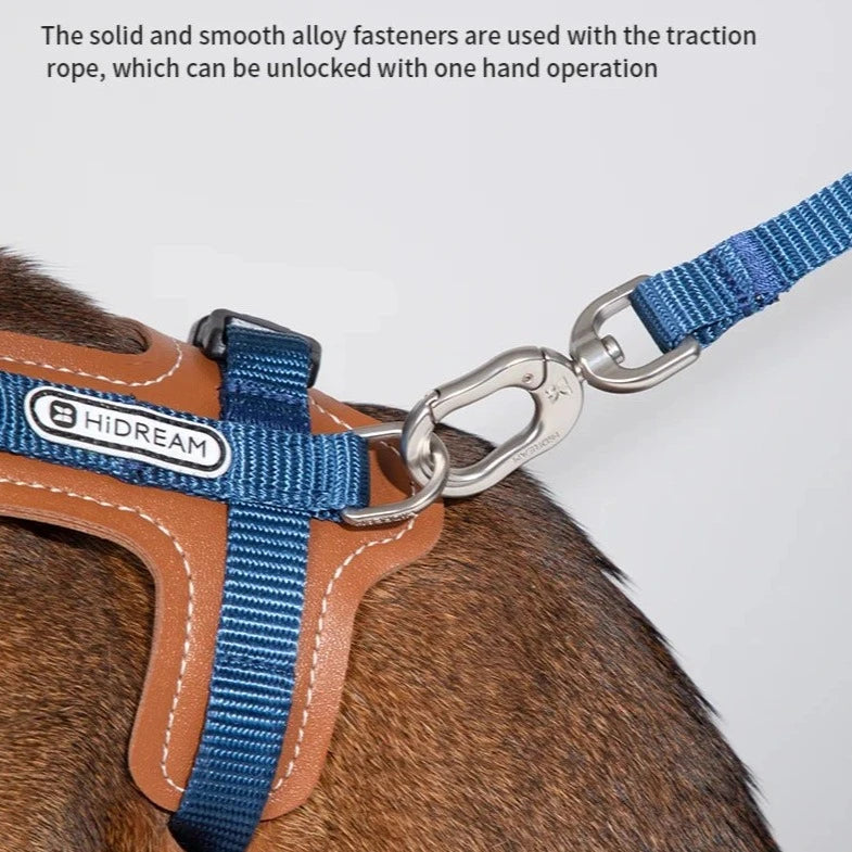 Leather Vest-style Cat Harness and Leash Set Detail