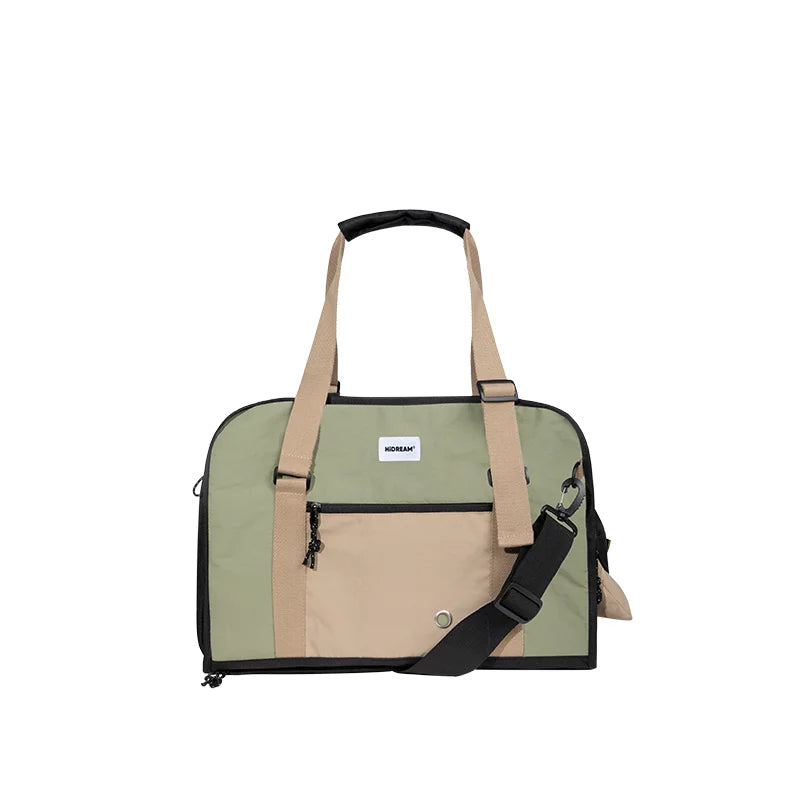 Explorer Duffle Dog and Cat Travel Bag With Cooler Pocket Olive Green