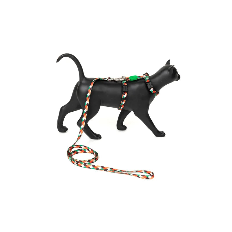 Color Castle Cat Harness and Leash Set Pop Art