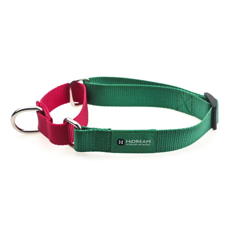 Rainbow Collection Adjustable Dog Collar Handle Green