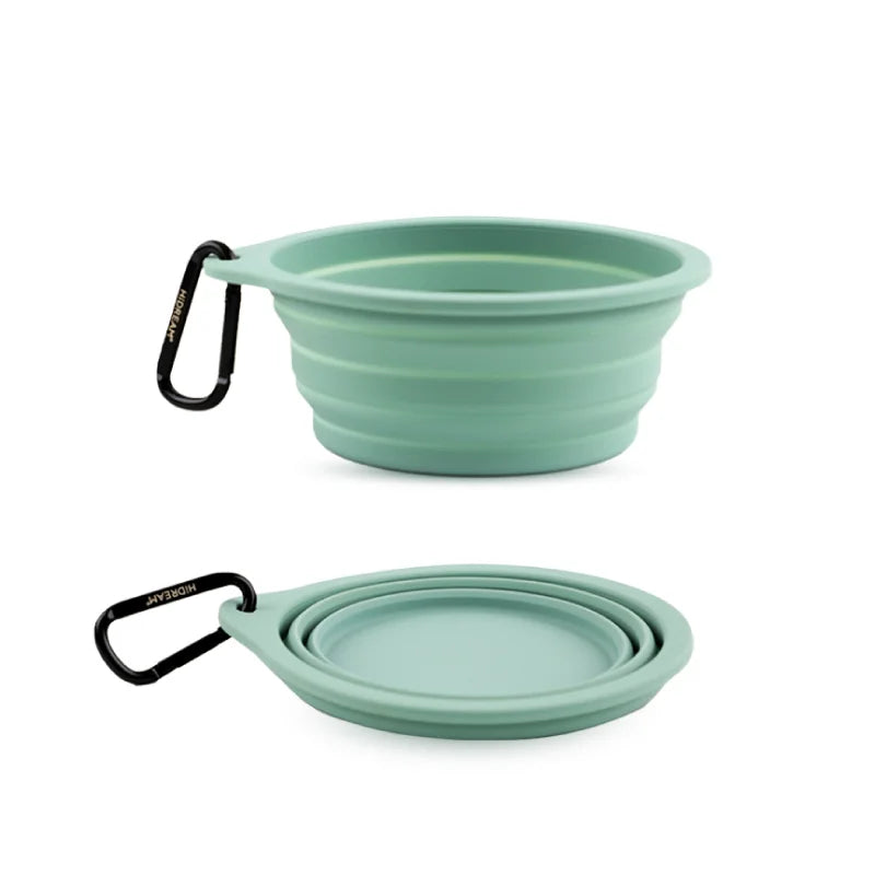 Walk and Travel Dog Foldable Bowl Gray Green