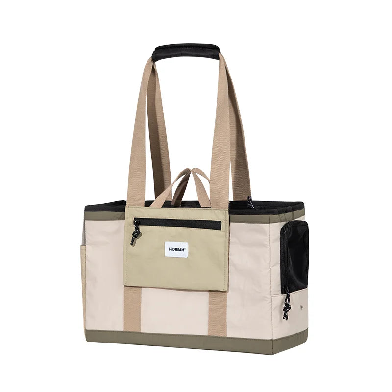 Picnic Dog and Cat Travel Carrier Tote Bag Milk Brown