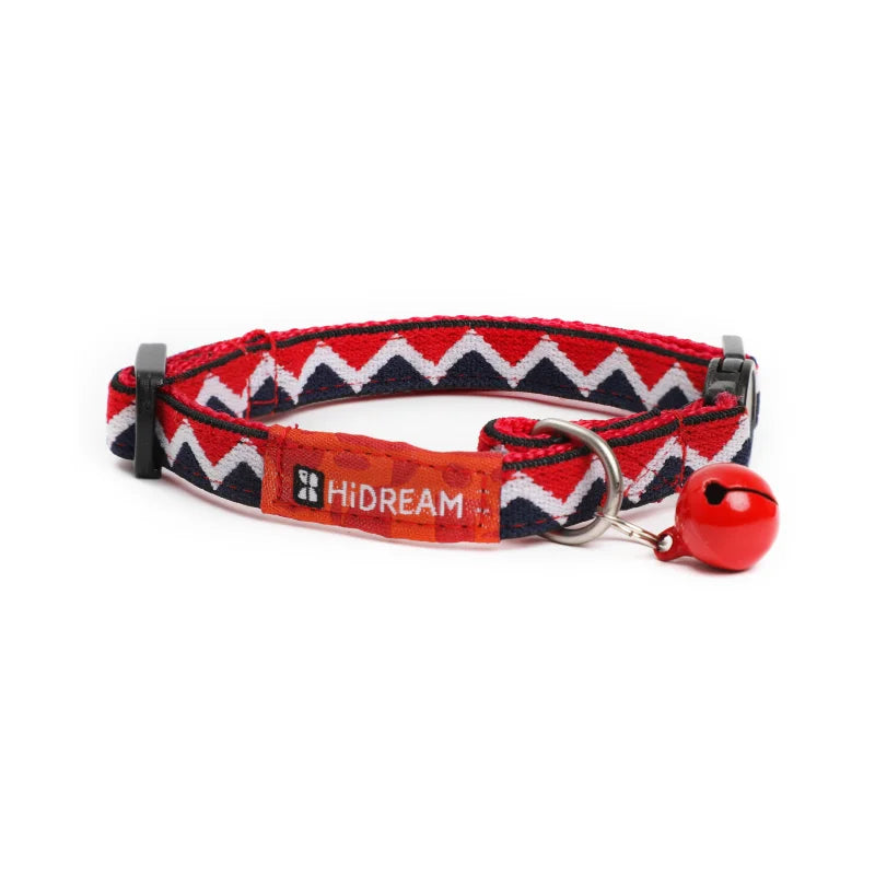 Designer Adjustable Colorful Cute Cat Collar Red