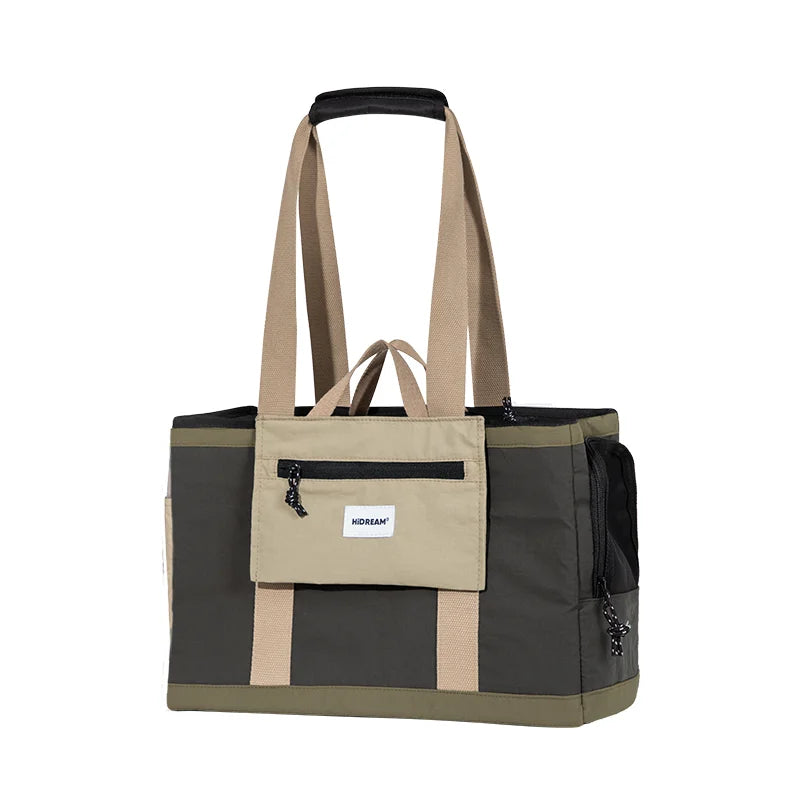 Picnic Dog and Cat Travel Carrier Tote Bag Buckwheat Ash