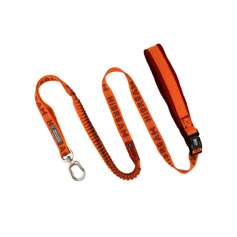 Soft Handle Adjustable Elastic Dog Leash Orange