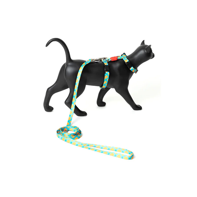 Color Castle Cat Harness and Leash Set Sunrise